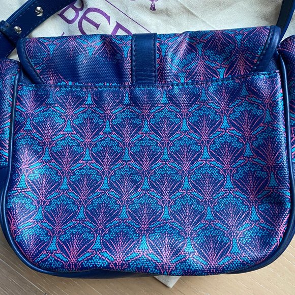 Liberty of London Carnaby Crossbody Saddle Bag Purse Blue Iphis Print - Picture 5 of 11